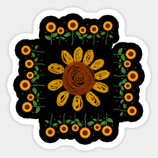 Sunflower Brunch Positive Japanese Minimalist Vintage Retro Sticker